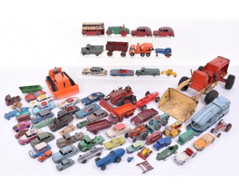 Quantity Of Playworn Diecast Models, including Triang Spot On, Dinky Toys, Corgi Toys,Matchbox Toys, plus Steel hydraulic bul