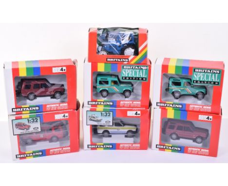 Selection of Britains 1:32 Scale Land Rovers, including two Special Edition Land Rover 5946, three Land Rover Discovery 9480,