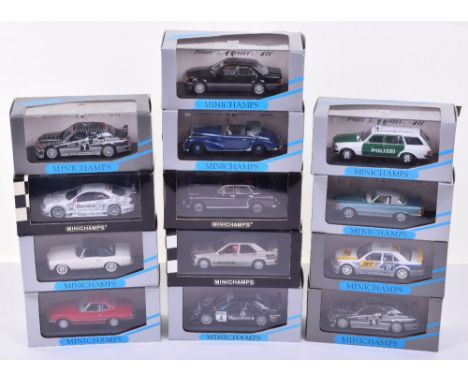 Selection of Paul’s Model Art Minichamps Mercedes 1:43 Scale, 500 E V8 MIN3240, 350 SL, 220 Saloon 1956/59, 190 E Evo1, C-Cla