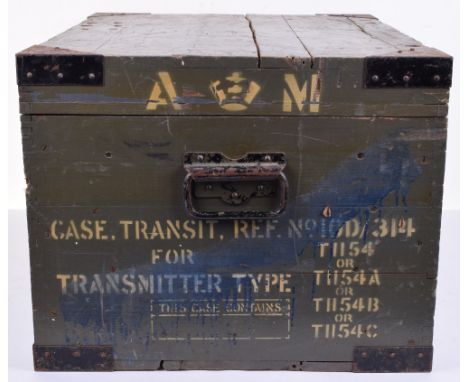 Air Ministry Marked Transit Wooden Trunk, stencilled with crowned AM mark and case transit ref no.10D/314 for transmitter typ