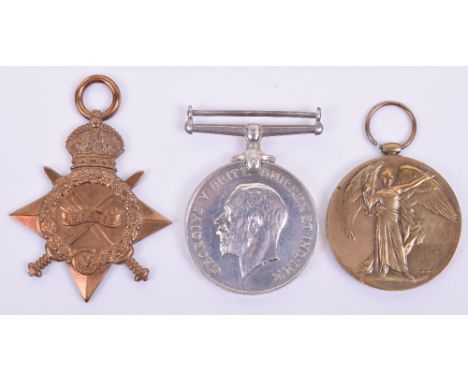 WW1 1914-15 Star Medal Trio Bedfordshire Regiment, awarded to “12504 PTE A R WISE BEDF R”. Medals remain in good condition.