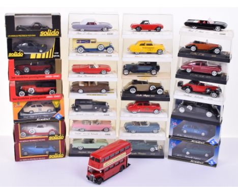 Collection of Solido 1:43 Scale Die-Cast Models, such as Age d’Or Rolls Royce 4077, Chevrolet Pompier 4518, Chrysler Windsor 