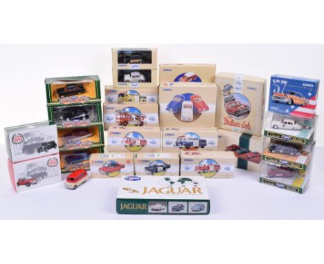 Selection of Corgi Classics Die-Cast Models, including Jaguar through the years XK120, E Type, MK2, The Italian Job 3 Mini Co