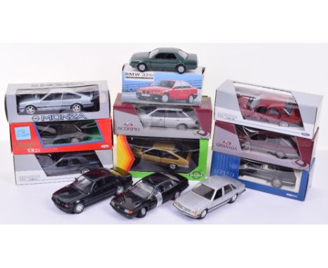 Six Schabak 1:25 Scale Die-Cast Ford Models, including Fiesta XR2i, Granada, two Sierra Sapphires, two Scorpios, Gama Super O