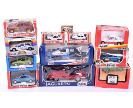 Polistil Die-Cast Models, including 1:16 scale Team Tyrrell P34/2, Jaguar XKE 4.2 Litre, 1:25 scale Lancia Beta Montecarlo, B