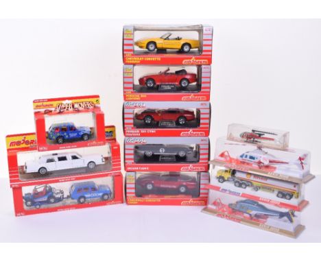 Majorette Sports Car 1:24 Scale Models and others, including Ferrari 365 GTB4 Daytona, Porsche 944 Cabriolet, Chevrolet Corve