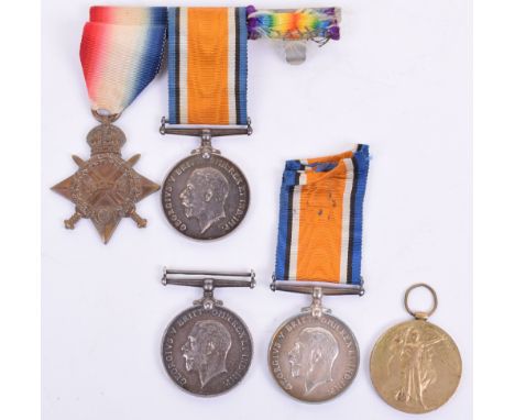 Selection of WW1 British Medals, consisting of 1914-15 star and British War medal awarded to “3-10222 PTE S WRIGHT NORF R”, 2