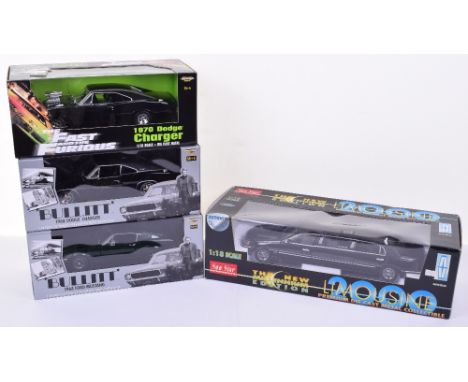 Selection of Film Related 1:18 Scale Die-Cast Models, including Fast and Furious 1970 Dodge Charger, two Bullitt 1968 Dodge C