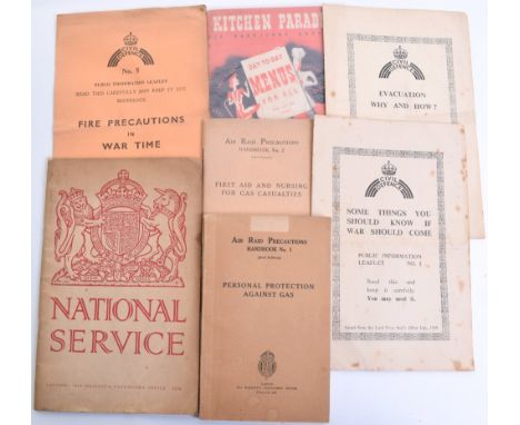 WW2 Home Front Booklets, including Air Raid Precautions First Aid and Nursing for Gas Casualties, Air Raid Precautions Person