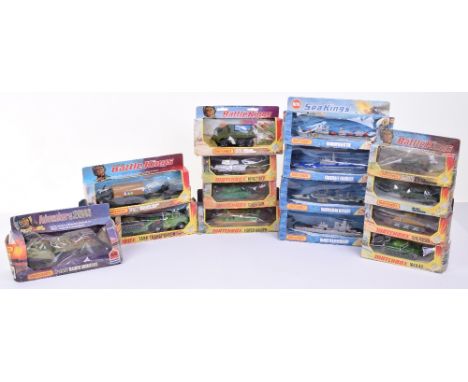 Matchbox Battle Kings and Sea Kings Die-Cast Metal Models, including Battle Kings K-105 Hover Raider, K-102 M48-A2, K-101 She
