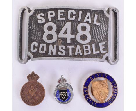 Special Constabulary Badges, consisting of bronzed 1914 City of Liverpool Special Constabulary, Cornwall Special Constabulary