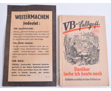 WW2 German Leaflet, printed by the allies informing German soldiers to surrender and seek peace. Leaflet is double sided and 