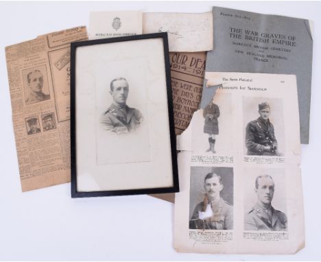 Great War Ephemera of 2nd Lieutenant John Arthur Greenshields Yorkshire Light Infantry, who was awarded the Military Cross fo