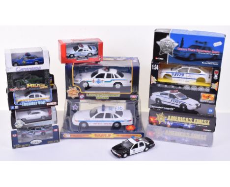 Selection of Police Die-Cast Models, including Corgi Dodge Monaco California Highway Patrol, Dodge Monaco New York State Poli