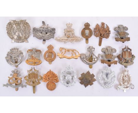 Selection of British Regimental Cap Badges, of various regiments and periods, including London Scottish, Gloucestershire regi
