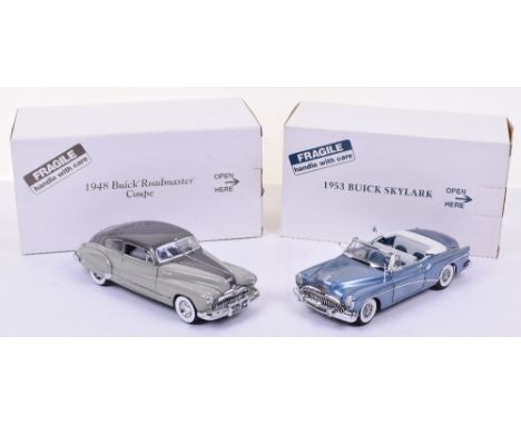 Two Danbury Mint 1:24 Scale Models, 1948 Buick Roadmaster Coupe,1953 Buick Skylark, both in excellent to mint boxed condition