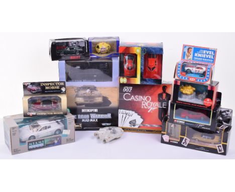 Various T.V and Film Die-Cast Models, including Skynets Mad Max Road Warrior Interceptor set, Corgi James Bond Casino Royale 