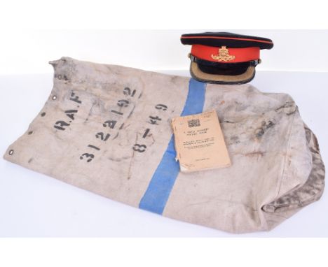 EIIR Royal Artillery Officers Dress Cap, complete with its original officers gilt regimental cap badge to the front. Row of b