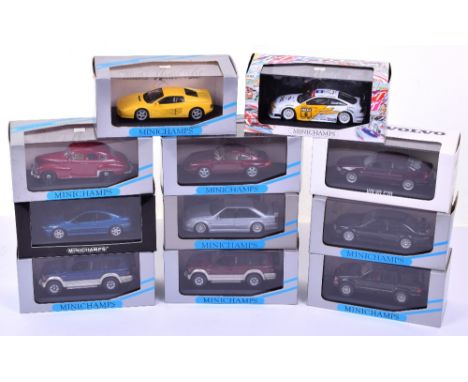 Selection of Paul’s Model Art Minichamps 1:43 scale Models, Ferrari 512 TR, Volvo C70, Porsche 911 1994, Opel Kapitan 1951-53