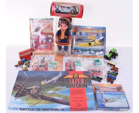 Battle Of Britain Board Game, Airfix Westland Sea King model kit, Revell P-47 D Thunderbolt model kit, both in mint boxed con