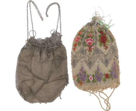 Including 1 chain mail and beaded details.&nbsp;Early 20th century, hallmarks: Sterling, unclear maker's mark - 285.4 grams, 