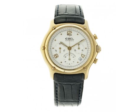 Case: gold (18 ct.) - strap: leather - automatic - full set - good - diameter: 40 mm - wrist size: appr. 19 cm - saphireglass