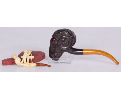 Of which one in the shape of a rams head, the other a land surveyor(?). Estimate: € 30 - € 50.