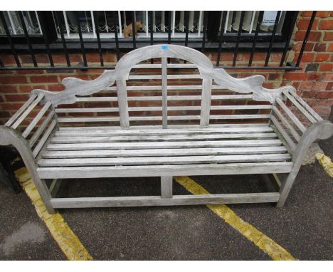 Charles Verey Collection Lutyens style wooden garden bench, 41 1/2"h x 78 1/2" x 21" 