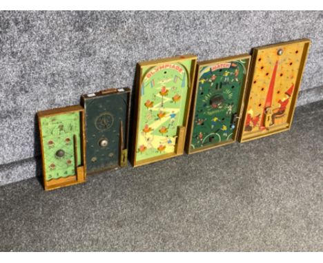 5 vintage bagatelle games including match and picco bello