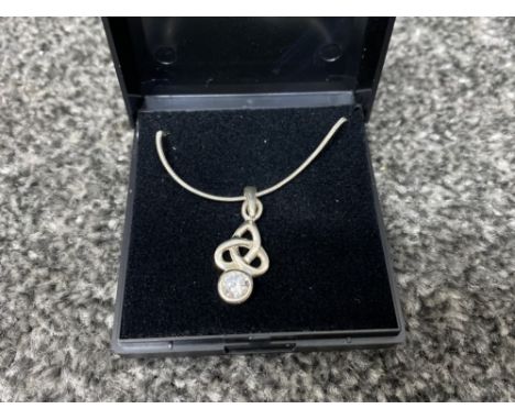 Silver 925 celtic style cz pendant and chain
