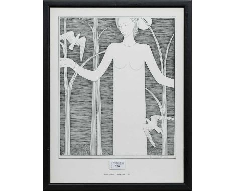 * HANNAH FRANK (SCOTTISH 1908 - 2008),WOMAN WITH BIRDS (1947)lithograph on paper, signed in pencil, titled and dated image si