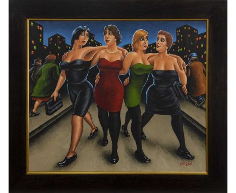 * GRAHAM H D MCKEAN,GOING OUToil on board, signedimage size 60cm x 70cm, overall size 77cm x 88cmFramed and under glass.