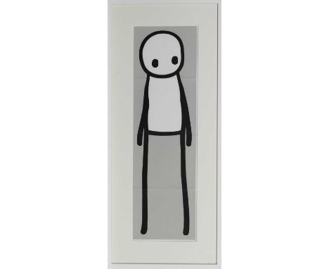 * STIK (BRITISH b. 1979),STANDING FIGURE (BOOK) (GREY) 2015offset lithograph on wove paperimage size 74cm x 22cm, overall siz