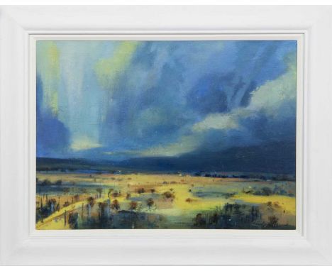 * ALASTAIR FIDDES WATT (SCOTTISH b. 1954),A VIEW TOWARDS THE SEAoil on canvas, signedimage size 54cm x 75cm, overall size 76c
