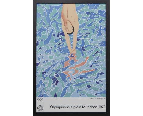 * DAVID HOCKNEY OM CH RA (BRITISH b. 1937),OLYMPISCHE SPIELE MÜNCHENlithograph poster of 'The Diver' commissioned for the 197