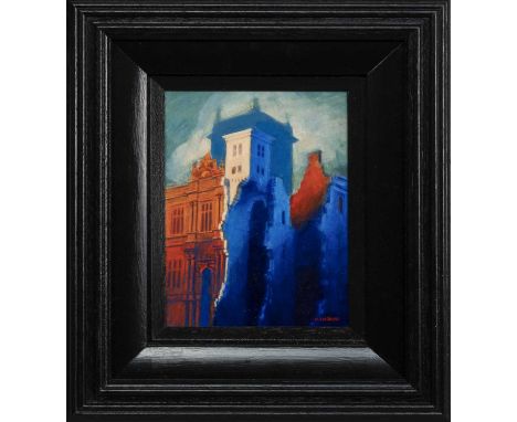 * MICHAEL DURNING PPAI PAI RSW (SCOTTISH b. 1970),DEMOLITION OF 'NEW' MURTHLY CASTLEacrylic on board, signed, titled versoima