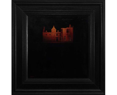 * MICHAEL DURNING PPAI PAI RSW (SCOTTISH b. 1970),CROSBIE TOWERS, WEST KILBRIDEacrylic on board, signed, titled and dated 200