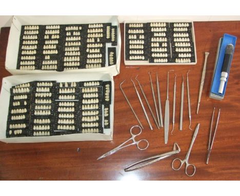 Quantity of teeth samples (some 19th C) by makers inckluding Solarex, International Tooth Company London, Belform etc and a s