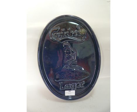 Pottery Wall Plaque "Carlsberg Lager" 