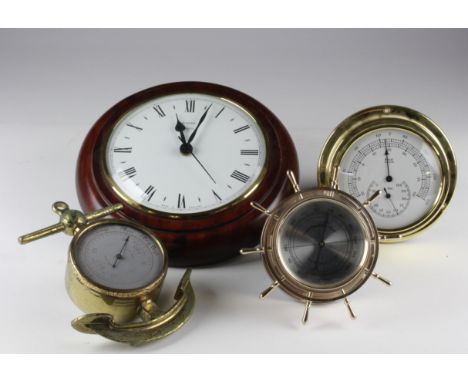 Cast metal KM style barometer. Glass missing Poor Condition + three others  (4)