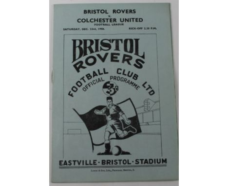 Bristol Rovers v Colchester 23/12/50 rare away for Colchester first season in league