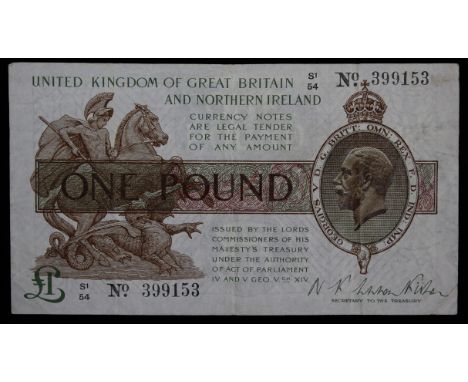 Warren Fisher One Pound T34 "S54" (first series) GF