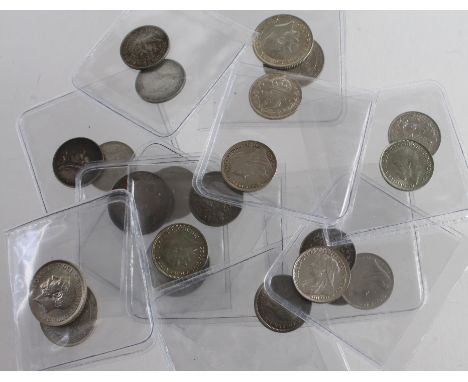 GB Sixpences (6) 1902, 1912, 1913, 1917, 1919, 1925 narrow rim EF to UNC the first toned, others all lustrous, Threepences (1