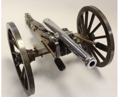 Cannon very impressive vintage model of a mid 19th century artillery gun full length approx 28 inches barrel length barrel 15