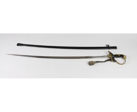 Third Reich officer's sword. W Holler- both red glass eyes to leopard head. VGC scabbard clean. Officers wire braid sword kno