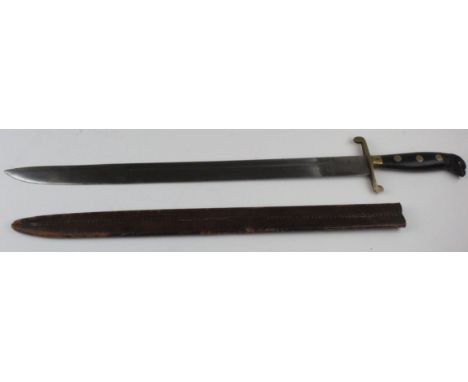 Sword: An English made late 19th early 20th century Hunting Sword. Blade approx. 50cms. Ricasso with Lion motif & 'FUERTE' & 