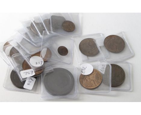 Small selection of dealers ex GB Copper & Bronze stock, approx 18 pieces with a total ticket price of approx £732 . Very rare