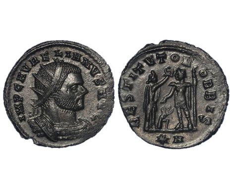 Aurelian billon silver washed antoninianus, Cyzicus Mint 272 A.D., as Sear 11598, star and officina mark 'A' in exergue, very