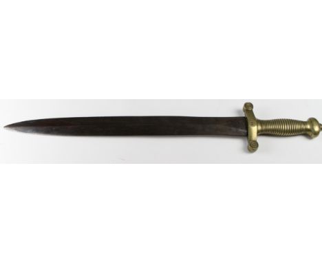 Sword: A French 'Gladius' pattern short sword model 1831. Blade ricasso stamped 'KLINGETHAL' and 'OU__X FRERES'. Cross Guard 