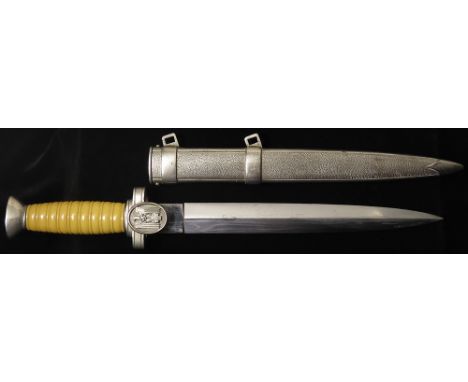 German WW2 Red Cross Leader Dagger with scabbard, no makers mark to blade.  Nice piece